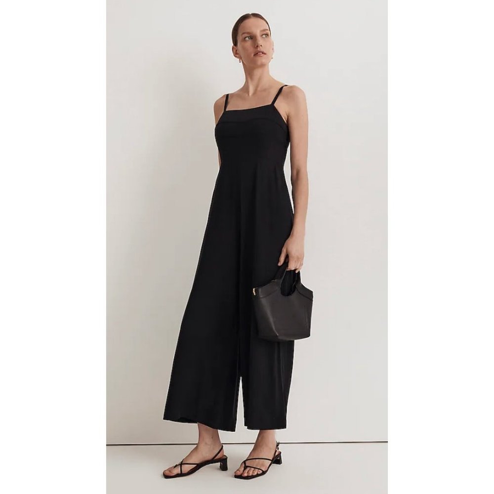 Madewell $148 Squareneck Wide Leg Sleeveless Jumpsuit Size 14 NM489